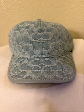 Coach Light Blue Signature Jacquard Baseball Cap